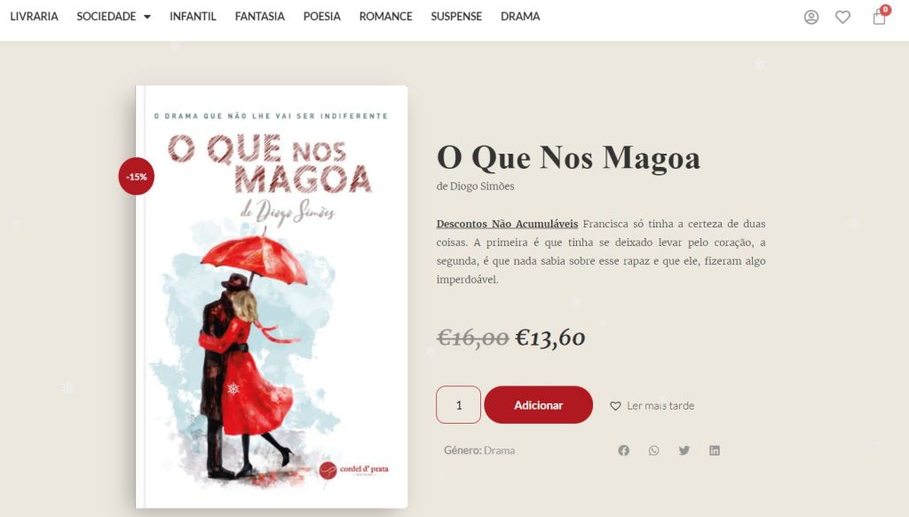 O que nos Magoa, em desconto na editora Cordel d´Prata (2019)